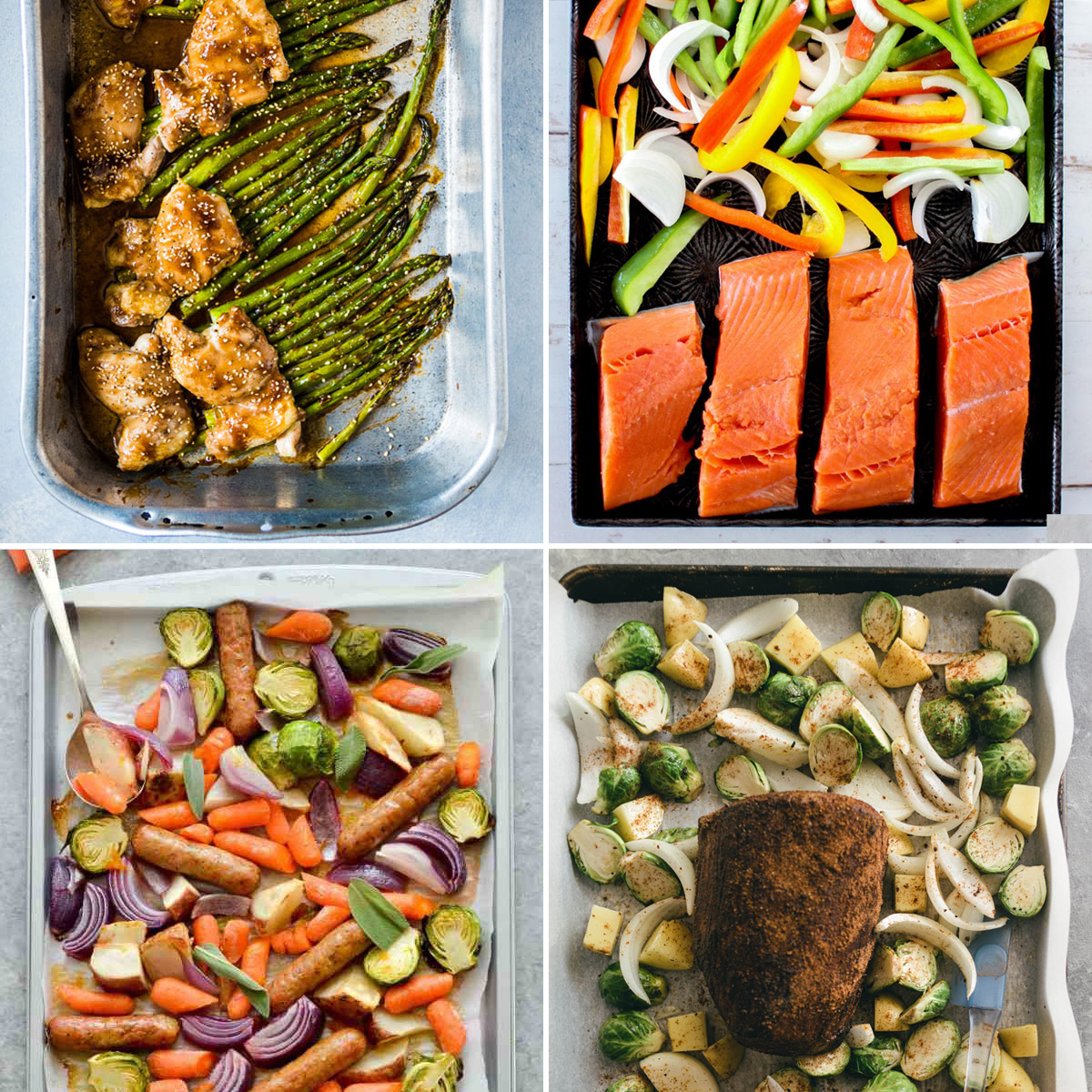 4 sheet pan meal preps