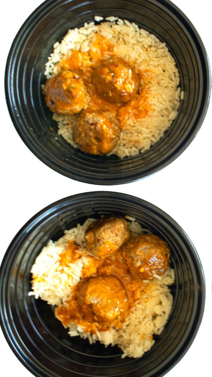 Chicken Meatballs and Rice Finished